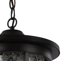 Avalon 11 in. 1-Light Black Hanging Outdoor Pendant Light with Crackled Glass by Bel Air Lighting -GlowNest Shop black bel air lighting outdoor pendant lights 40386 bk c3 1000