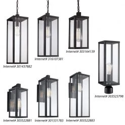 Oxford 20.25 in. 1-Light Black Hanging Outdoor Pendant Light with Clear Glass by Bel Air Lighting -GlowNest Shop black bel air lighting outdoor pendant lights 40758 bk 1d 1000