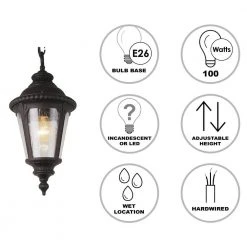 Commons 1-Light Black Outdoor Hanging Pendant Light with Seeded Glass by Bel Air Lighting -GlowNest Shop black bel air lighting outdoor pendant lights 5049 bk 40 1000