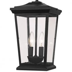 Turlock 2-Light Black Hanging Outdoor Pendant Light with Clear Glass by Bel Air Lighting -GlowNest Shop black bel air lighting outdoor pendant lights 50774 bk c3 1000