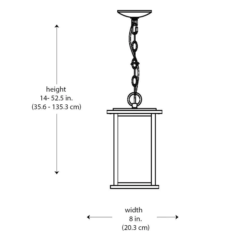 Shaakar 1-Light Black Hanging Outdoor Pendant Light with Frosted Glass by Bel Air Lighting 6 Shaakar 1-Light Black Hanging Outdoor Pendant Light with Frosted Glass by Bel Air Lighting - Image 4