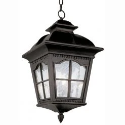 Briarwood 3-Light Black Hanging Outdoor Pendant Light with Water Glass by Bel Air Lighting