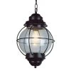 Catalina 10 in. 1-Light Black Outdoor Pendant Light with Seeded Glass by Bel Air Lighting