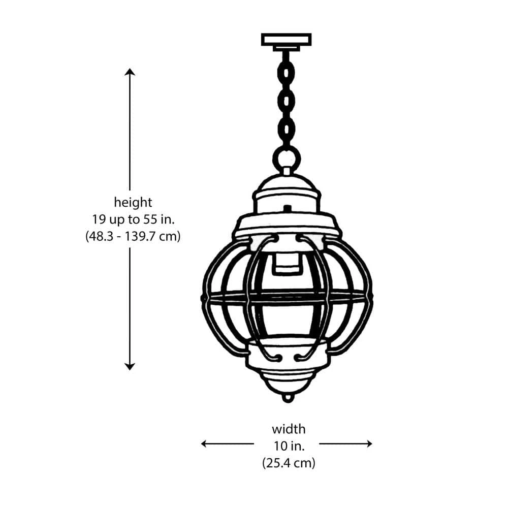Catalina 10 in. 1-Light Black Outdoor Pendant Light with Seeded Glass by Bel Air Lighting 5 Catalina 10 in. 1-Light Black Outdoor Pendant Light with Seeded Glass by Bel Air Lighting - Image 3