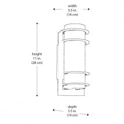 Zephyr 11 in. 1-Light Black Cylinder Outdoor Wall Light Sconce Lantern with Frosted Glass by Bel Air Lighting -GlowNest Shop black bel air lighting outdoor sconces 40204 bk c3 1000