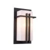 Doheny 1-Light Black Modern Outdoor Wall Light Sconce Lantern with Opal Acrylic Shade by Bel Air Lighting -GlowNest Shop black bel air lighting outdoor sconces 40280 bk 64 1000