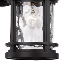 Boardwalk 12.5 in. 1-Light Black Outdoor Wall Light Sconce Lantern with Water Glass by Bel Air Lighting -GlowNest Shop black bel air lighting outdoor sconces 40370 bk 1f 1000