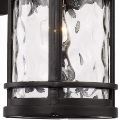 Boardwalk 16.25 in. 1-Light Black Outdoor Wall Light Sconce Lantern with Water Glass by Bel Air Lighting -GlowNest Shop black bel air lighting outdoor sconces 40371 bk 4f 1000