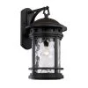 Boardwalk 20 in. 1-Light Black Outdoor Wall Light Sconce Lantern with Water Glass by Bel Air Lighting