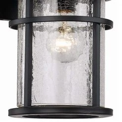 Avalon 7 in. 1-Light Black Outdoor Wall Light Sconce Lantern with Crackled Glass by Bel Air Lighting -GlowNest Shop black bel air lighting outdoor sconces 40380 bk 4f 1000