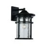 Avalon 9 in. 1-Light Black Outdoor Wall Light Sconce Lantern with Crackled Glass by Bel Air Lighting -GlowNest Shop black bel air lighting outdoor sconces 40381 bk 64 1000
