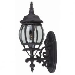Francisco 1-Light Black Outdoor Wall Light Coach Lantern with Clear Glass by Bel Air Lighting