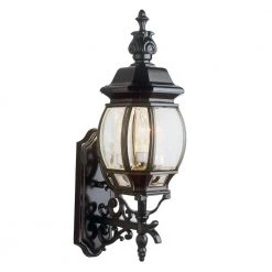 Francisco 3-Light Black Outdoor Wall Light Coach Lantern with Clear Glass by Bel Air Lighting