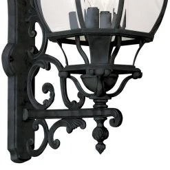Francisco 4-Light Black Outdoor Wall Light Coach Lantern with Clear Glass by Bel Air Lighting -GlowNest Shop black bel air lighting outdoor sconces 4052 bk 4f 1000