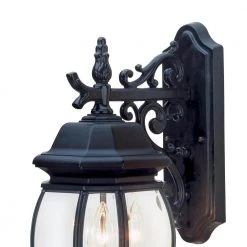 Francisco 3-Light Black Outdoor Wall Light Sconce Lantern with Clear Glass by Bel Air Lighting -GlowNest Shop black bel air lighting outdoor sconces 4054 bk c3 1000
