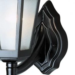 Alexander 1-Light Black Outdoor Wall Light Coach Lantern with Frosted Glass by Bel Air Lighting -GlowNest Shop black bel air lighting outdoor sconces 4055 bk 4f 1000