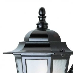 Alexander 1-Light Black Outdoor Wall Light Coach Lantern with Frosted Glass by Bel Air Lighting -GlowNest Shop black bel air lighting outdoor sconces 4055 bk c3 1000