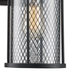 Stewart 12 in. 1-Light Black Outdoor Wall Light Sconce Lantern with Mesh Frame (2 Pack) by Bel Air Lighting -GlowNest Shop black bel air lighting outdoor sconces 40740t bk fa 1000