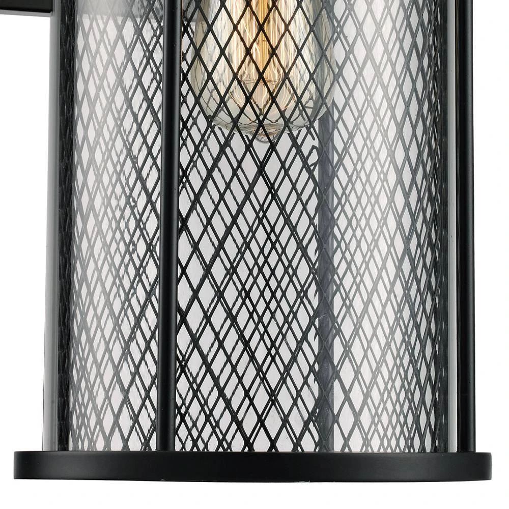 Stewart 20 in. 1-Light Black Outdoor Wall Light Sconce Lantern with Mesh Frame by Bel Air Lighting 7 Stewart 20 in. 1-Light Black Outdoor Wall Light Sconce Lantern with Mesh Frame by Bel Air Lighting - Image 5