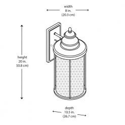 Stewart 20 in. 1-Light Black Outdoor Wall Light Sconce Lantern with Mesh Frame by Bel Air Lighting 9 Stewart 20 in. 1-Light Black Outdoor Wall Light Sconce Lantern with Mesh Frame by Bel Air Lighting -GlowNest Shop black bel air lighting outdoor sconces 40742 bk 77 1000