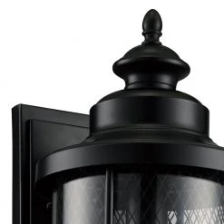 Stewart 20 in. 1-Light Black Outdoor Wall Light Sconce Lantern with Mesh Frame by Bel Air Lighting 10 Stewart 20 in. 1-Light Black Outdoor Wall Light Sconce Lantern with Mesh Frame by Bel Air Lighting -GlowNest Shop black bel air lighting outdoor sconces 40742 bk c3 1000