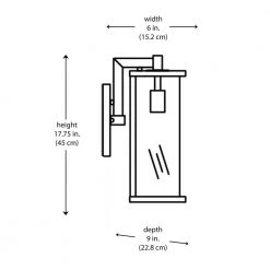 Oxford 17.75 in. 1-Light Black Modern Outdoor Wall Light Sconce Lantern with Clear Glass by Bel Air Lighting -GlowNest Shop black bel air lighting outdoor sconces 40751 bk 40 1000