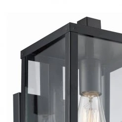 Oxford 22.5 in. 1-Light Black Modern Outdoor Wall Light Sconce Lantern with Clear Glass by Bel Air Lighting -GlowNest Shop black bel air lighting outdoor sconces 40752 bk 4f 1000