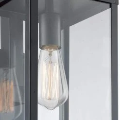 Oxford 22.5 in. 1-Light Black Modern Outdoor Wall Light Sconce Lantern with Clear Glass by Bel Air Lighting -GlowNest Shop black bel air lighting outdoor sconces 40752 bk c3 1000