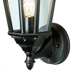 1-Light Black Outdoor Wall Light Sconce Lantern with Clear Glass by Bel Air Lighting -GlowNest Shop black bel air lighting outdoor sconces 4095 bk c3 1000