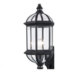 Wentworth 1-Light Large Black Outdoor Wall Light Sconce Lantern with Clear Glass by Bel Air Lighting 18 Wentworth 1-Light Large Black Outdoor Wall Light Sconce Lantern with Clear Glass by Bel Air Lighting -GlowNest Shop black bel air lighting outdoor sconces 4180 bk 1f 1000