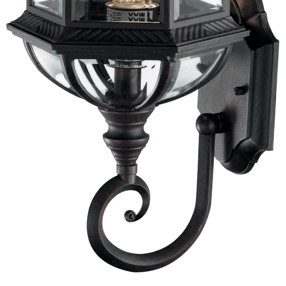 Wentworth 1-Light Large Black Outdoor Wall Light Sconce Lantern with Clear Glass by Bel Air Lighting 11 Wentworth 1-Light Large Black Outdoor Wall Light Sconce Lantern with Clear Glass by Bel Air Lighting - Image 9