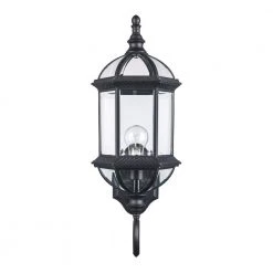 Wentworth 1-Light Large Black Outdoor Wall Light Sconce Lantern with Clear Glass by Bel Air Lighting 17 Wentworth 1-Light Large Black Outdoor Wall Light Sconce Lantern with Clear Glass by Bel Air Lighting -GlowNest Shop black bel air lighting outdoor sconces 4180 bk 4f 1000