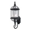 Wentworth 1-Light Large Black Outdoor Wall Light Sconce Lantern with Clear Glass by Bel Air Lighting