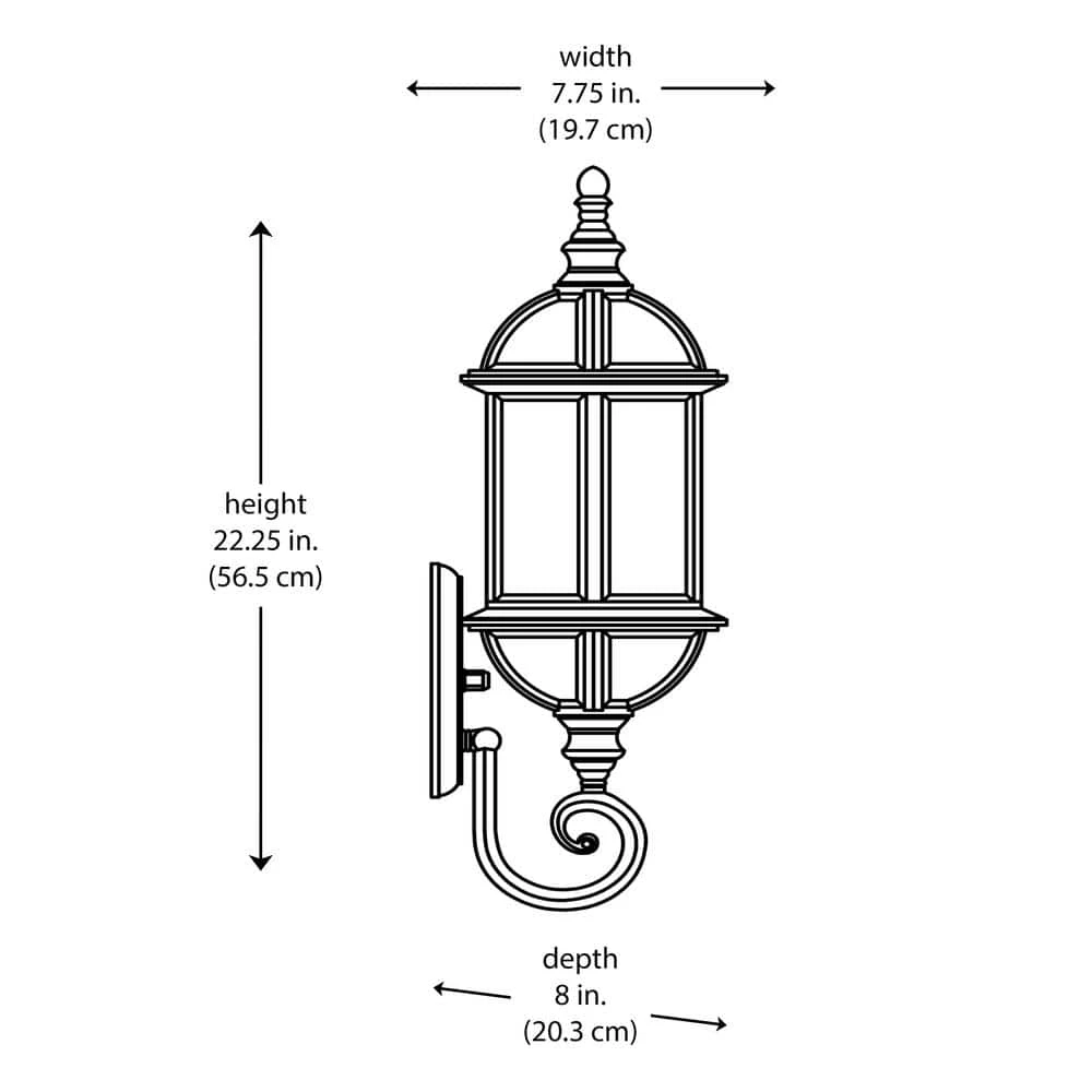 Wentworth 1-Light Large Black Outdoor Wall Light Sconce Lantern with Clear Glass by Bel Air Lighting 7 Wentworth 1-Light Large Black Outdoor Wall Light Sconce Lantern with Clear Glass by Bel Air Lighting - Image 5