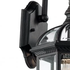 Wentworth 1-Light Small Black Outdoor Wall Light Sconce Lantern with Clear Glass (2-Pack) by Bel Air Lighting -GlowNest Shop black bel air lighting outdoor sconces 4181 2 bk 44 1000