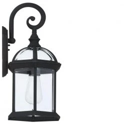 Wentworth 1-Light Small Black Outdoor Wall Light Sconce Lantern with Clear Glass by Bel Air Lighting -GlowNest Shop black bel air lighting outdoor sconces 4181 bk a0 1000