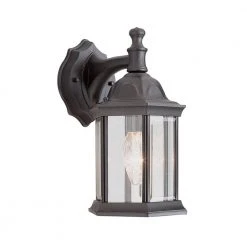 Cumberland 1-Light Black Outdoor Coach Wall Lantern Sconce Light with Clear Glass by Bel Air Lighting