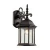 Josephine 19 in. 1-Light Black Outdoor Wall Light Sconce Lantern with Clear Glass by Bel Air Lighting