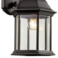 Josephine 19 in. 1-Light Black Outdoor Wall Light Sconce Lantern with Clear Glass by Bel Air Lighting -GlowNest Shop black bel air lighting outdoor sconces 4354 bk c3 1000