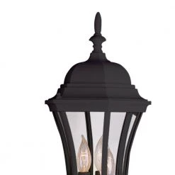 Burlington 3-Light Black Outdoor Wall Light Coach Lantern with Clear Glass by Bel Air Lighting -GlowNest Shop black bel air lighting outdoor sconces 4503 bk c3 1000