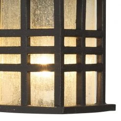 Huntington 1-Light Black Outdoor Wall Light Sconce Lantern with Seeded Glass by Bel Air Lighting -GlowNest Shop black bel air lighting outdoor sconces 4635 bk 4f 1000