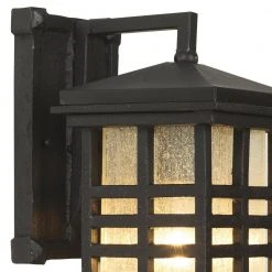 Huntington 1-Light Black Outdoor Wall Light Sconce Lantern with Seeded Glass by Bel Air Lighting -GlowNest Shop black bel air lighting outdoor sconces 4635 bk c3 1000