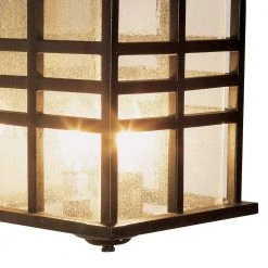 Huntington 3-Light Black Outdoor Wall Light Sconce Lantern with Seeded Glass by Bel Air Lighting -GlowNest Shop black bel air lighting outdoor sconces 4637 bk 4f 1000