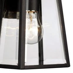 Obsidian 10 in. 1-Light Black Outdoor Wall Light Sconce Lantern with Clear Glass by Bel Air Lighting 11 Obsidian 10 in. 1-Light Black Outdoor Wall Light Sconce Lantern with Clear Glass by Bel Air Lighting -GlowNest Shop black bel air lighting outdoor sconces 50210 bk 4f 1000