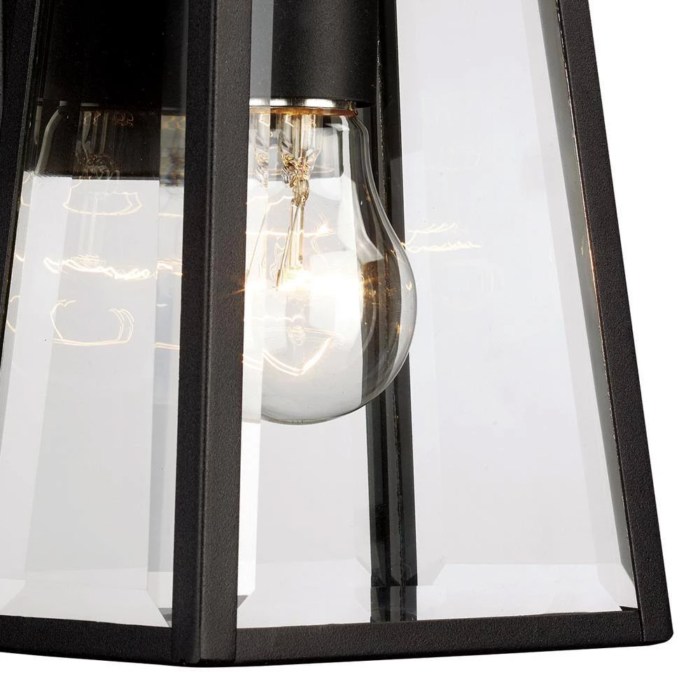 Obsidian 10 in. 1-Light Black Outdoor Wall Light Sconce Lantern with Clear Glass by Bel Air Lighting 7 Obsidian 10 in. 1-Light Black Outdoor Wall Light Sconce Lantern with Clear Glass by Bel Air Lighting - Image 5