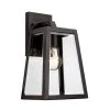 Obsidian 12 in. 1-Light Black Outdoor Wall Light Sconce Lantern with Clear Glass by Bel Air Lighting