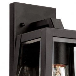 Obsidian 12 in. 1-Light Black Outdoor Wall Light Sconce Lantern with Clear Glass by Bel Air Lighting -GlowNest Shop black bel air lighting outdoor sconces 50211 bk c3 1000