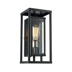 Showcase 11 in. 1-Light Black and Brushed Nickel Outdoor Wall Light Sconce Lantern with Clear Glass by Bel Air Lighting 14 Showcase 11 in. 1-Light Black and Brushed Nickel Outdoor Wall Light Sconce Lantern with Clear Glass by Bel Air Lighting -GlowNest Shop black bel air lighting outdoor sconces 50220 bk c3 1000