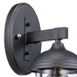 Blues 13.5 in. 1-Light Black and Brushed Nickel Outdoor Wall Light Sconce Lantern by Bel Air Lighting -GlowNest Shop black bel air lighting outdoor sconces 50230 bk 1f 1000