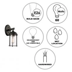 Blues 13.5 in. 1-Light Black and Brushed Nickel Outdoor Wall Light Sconce Lantern by Bel Air Lighting -GlowNest Shop black bel air lighting outdoor sconces 50230 bk 40 1000